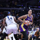Los Angeles Sparks center Liz Cambage (1) guarded by Minnesota Lynx center Sylvia Fowles (34) during the Minnesota Lynx vs Los Angeles Sparks game on May 17, 2022, the at Crypto.com Arena in Los Angeles, CA.